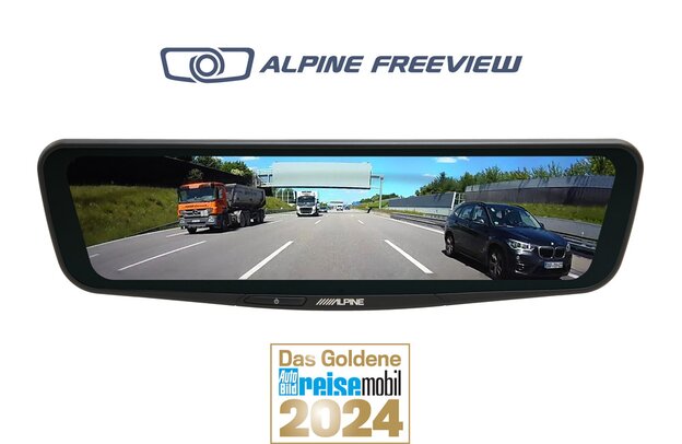 Digitaler Rückspiegel Goldenes Lenkrad | © ALPS ALPINE Europe GmbH