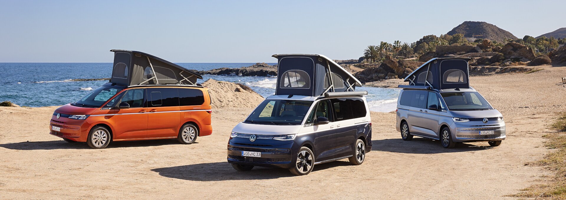 VW California Beach, Ocean und Coast (von links) | © Foto: Volkswagen Nutzfahrzeuge (Pressebild) VW California Beach, Ocean und Coast (von links) | © Foto: Volkswagen Nutzfahrzeuge (Pressebild)