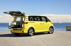 VW ID Buzz mit Campingbox von Ququq. | © Foto: Autoren-Union Mobilität/Volkswagen Nutzfahrzeuge