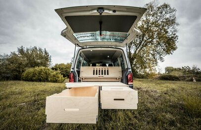 Campingmodule von Hornbach zum Selbstbau. | © Foto: Auto-Medienportal.Net/Hornbach