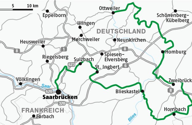 Karte Barockstraße SaarPfalz | © FERIENSTRASSEN.INFO