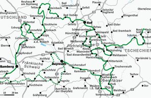 Karte Porzellanstraße Deutschland Tschechien | © FERIENSTRASSEN.INFO
