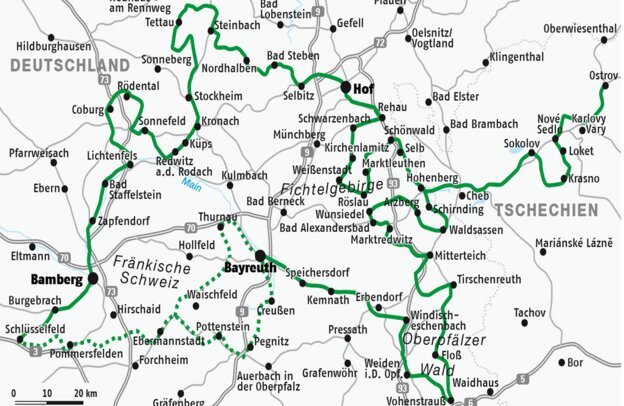 Karte Porzellanstraße Deutschland Tschechien | © FERIENSTRASSEN.INFO