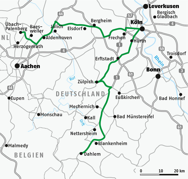 Karte Via Erlebnisraum Römerstraße | © Ferienstrassen.info
