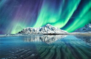 Skagsanden Strand Polarlichter | © Skagsanden Strand Polarlichter - Foto: Mumemories - stock.adobe.com