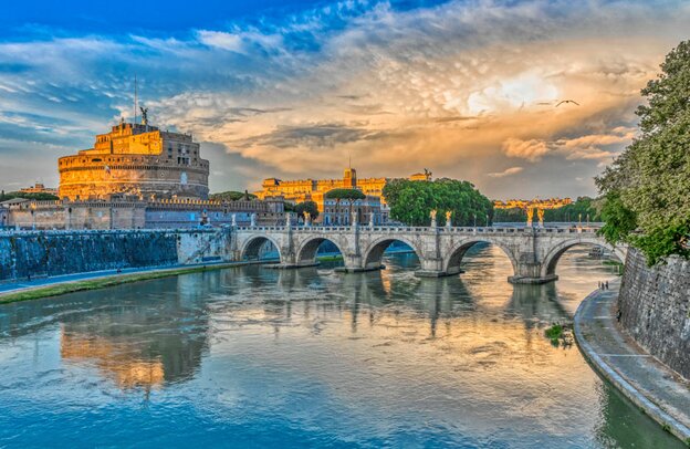 Bild von der Ponte Sant’Angelo die Engelsbrücke in Rom | © Foto: Pixabay
